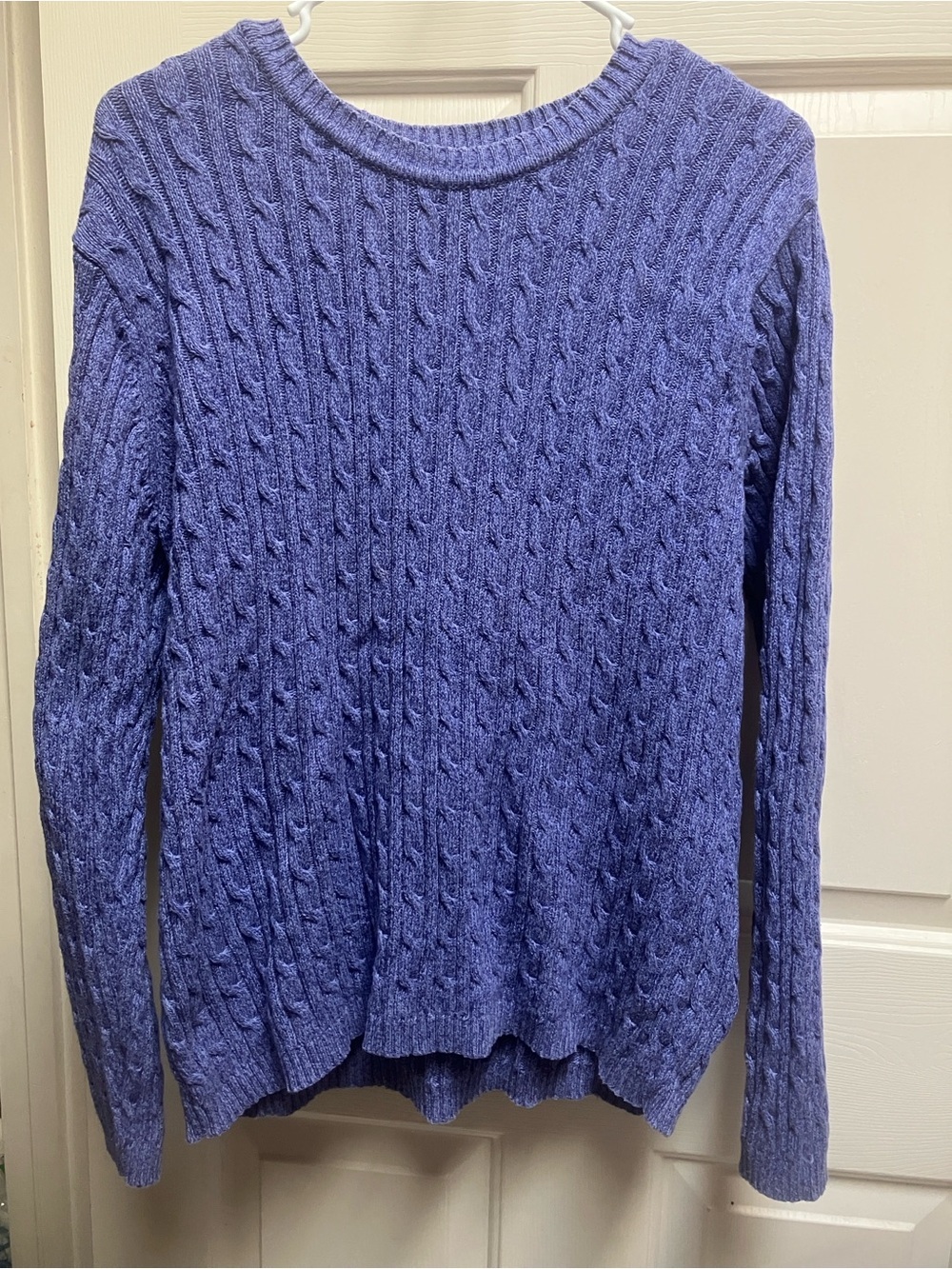 Karen Scott Cable Knit Scoopneck Sweater - Lavender Blue - Picture 1 of 5